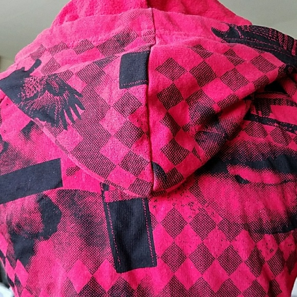 H&M RED HOODIE W/ BUTTERFLIES - Picture 5 of 8